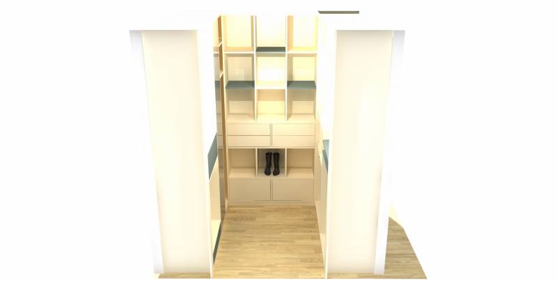 Création d’un dressing parental sur-mesure en forme de U dans une maison neuve près de Narbonne dans l’Aude